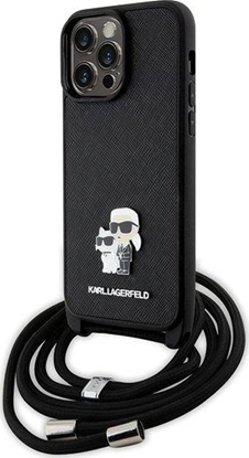 Attēls no Karl Lagerfeld Etui KLHCP14XSAKCPSK Apple iPhone 14 Pro Max hardcase Crossbody Saffiano Metal Pin czarny/black