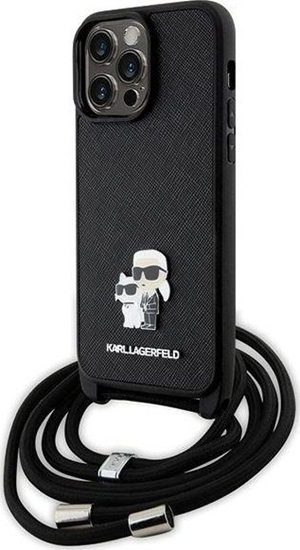 Picture of Karl Lagerfeld Etui KLHCP14XSAKCPSK Apple iPhone 14 Pro Max hardcase Crossbody Saffiano Metal Pin czarny/black