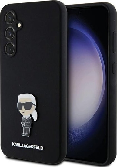 Изображение Karl Lagerfeld Etui Karl Lagerfeld KLHCS23FEMHKNPK Samsung Galaxy S23 FE Silicone Ikonik Metal Pin czarny/black