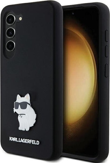 Picture of Karl Lagerfeld Etui Karl Lagerfeld KLHCS23SSMHCNPK Samsung Galaxy S23 hardcase Silicone Choupette Metal Pin czarny/black