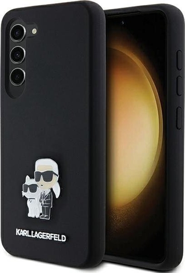 Picture of Karl Lagerfeld Etui Karl Lagerfeld KLHCS23SSMHKCNPK Samsung Galaxy S23 hardcase Silicone Karl&Choupette Metal Pin czarny/black