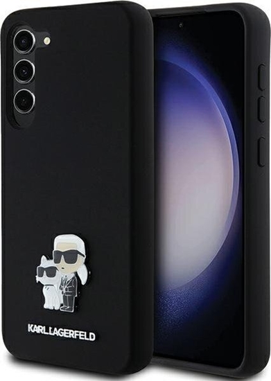 Picture of Karl Lagerfeld Etui Karl Lagerfeld KLHCS24MSMHKCNPK Samsung Galaxy S24+ Plus hardcase Silicone Karl&Choupette Metal Pin czarny/black