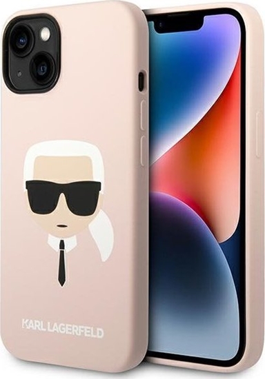 Picture of Karl Lagerfeld Etui Karl Lagerfeld KLHMP14MSLKHLP Apple iPhone 14 Plus hardcase jasnoróowy/light pink Silicone Karl`s Head Magsafe