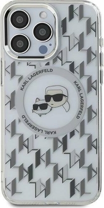 Attēls no Karl Lagerfeld Hard IML Monogram Karl&Choupette Head MagSafe Case for Apple iPhone 16