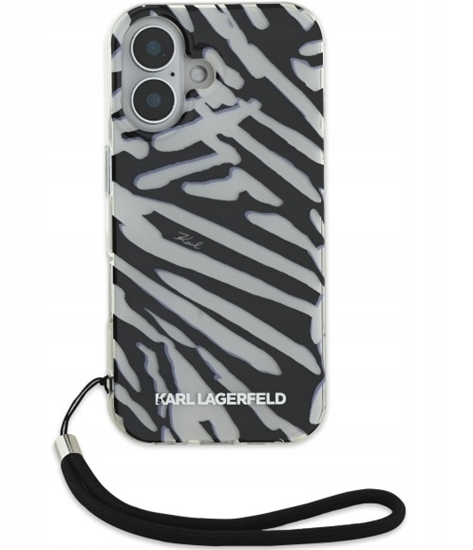 Picture of Karl Lagerfeld IML Zebra Pattern & Cord Back Case for Apple iPhone 16
