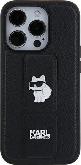 Picture of Karl Lagerfeld KLHCN61GSACHPK iPhone 11 / Xr 6.1" czarny/black hardcase Gripstand Saffiano Choupette Pins