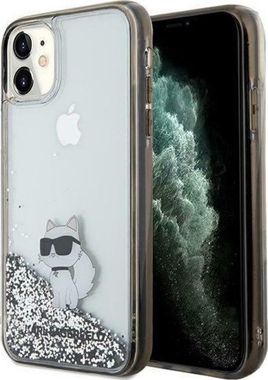 Picture of Karl Lagerfeld Karl Lagerfeld KLHCN61LKCNSK iPhone 11 / Xr 6.1" transparent hardcase Liquid Glitter Choupette