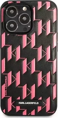 Attēls no Karl Lagerfeld Apple iPhone 13 Pro Monogram Plaque Case Black Pink