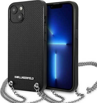 Attēls no Karl Lagerfeld KLHCP13MPMK iPhone 13 6,1" hardcase czarny/black Leather Textured and Chain