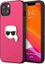 Изображение Karl Lagerfeld KLHCP13SPKMP iPhone 13 mini 5,4" róowy/pink hardcase Leather Ikonik Karl`s Head Metal