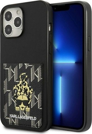 Picture of Karl Lagerfeld KLHCP13XCANCNK iPhone 13 Pro Max 6,7" hardcase czarny/black Karlimals Cardslot NoSize