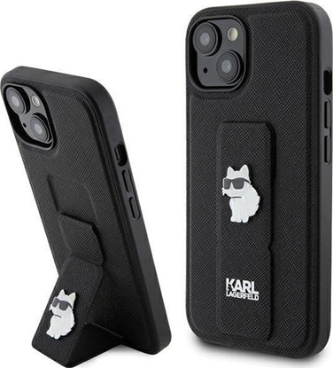 Attēls no Karl Lagerfeld KLHCP15MGSACHPK iPhone 15 Plus 6.7" czarny/black hardcase Gripstand Saffiano Choupette Pins