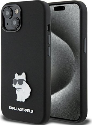 Attēls no Karl Lagerfeld Karl Lagerfeld KLHCP15MSMHCNPK iPhone 15 Plus 6.7" czarny/black Silicone Choupette Metal Pin