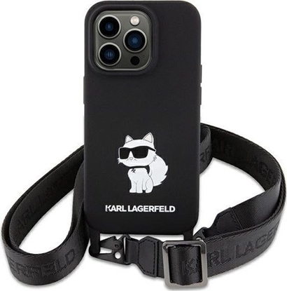 Attēls no Karl Lagerfeld Karl Lagerfeld KLHCP15SSCBSCNK iPhone 15 6.1" hardcase czarny/black Crossbody Silicone Choupette
