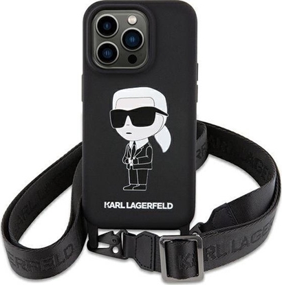 Attēls no Karl Lagerfeld Karl Lagerfeld KLHCP15SSCBSKNK iPhone 15 6.1" hardcase czarny/black Crossbody Silicone Ikonik