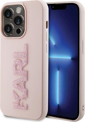 Attēls no Karl Lagerfeld Karl Lagerfeld KLHCP15X3DMBKCP iPhone 15 Pro Max 6.7" róowy/pink hardcase 3D Rubber Glitter Logo