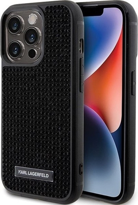 Attēls no Karl Lagerfeld Karl Lagerfeld KLHCP15XHDSPLK iPhone 15 Pro Max 6.7" czarny/black hardcase Rhinestone Logo Metal Plate