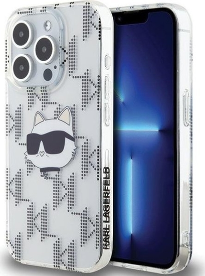 Изображение Karl Lagerfeld Karl Lagerfeld KLHCP15XHKLPCHT iPhone 15 Pro Max 6.7" transparent hardcase IML Choupette Head & Monogram