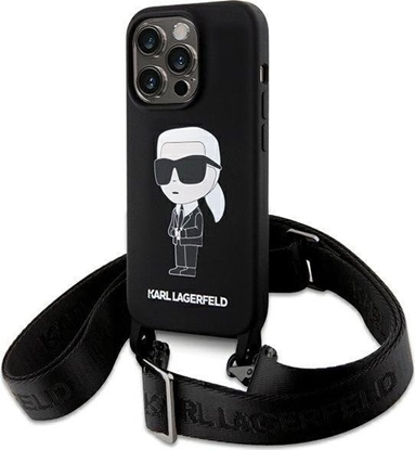 Attēls no Karl Lagerfeld Karl Lagerfeld KLHCP15XSCBSKNK iPhone 15 Pro Max 6.7" hardcase czarny/black Crossbody Silicone Ikonik