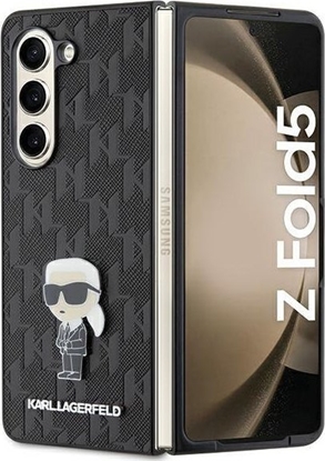Attēls no Karl Lagerfeld KLHCZFD5SAPKINPK Z Fold5 F946 hardcase czarny/black Saffiano Monogram Ikonik Pin