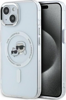 Attēls no Karl Lagerfeld Karl Lagerfeld KLHMP14SHLSKCH iPhone 14   6.1" biay/white hardcase IML Metal Karl&Choupette Head MagSafe