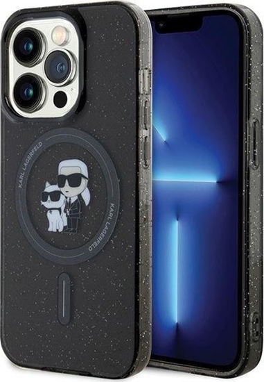Изображение Karl Lagerfeld Karl Lagerfeld KLHMP15LHGKCNOK iPhone 15 Pro 6.1" czarny/black hardcase Karl&Choupette Glitter MagSafe