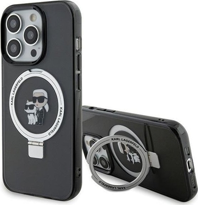 Attēls no Karl Lagerfeld Karl Lagerfeld KLHMP15LHMRSKCK iPhone 15 Pro 6.1" czarny/black hardcase Ring Stand Karl&Choupettte MagSafe