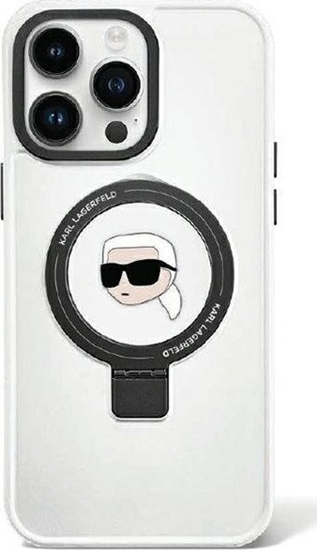Picture of Karl Lagerfeld Karl Lagerfeld KLHMP15LHMRSKHH iPhone 15 Pro 6.1" biay/white hardcase Ring Stand Karl Head MagSafe