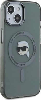 Attēls no Karl Lagerfeld IML Karl Head Metal Frame MagSafe Case for iPhone 15 / Black