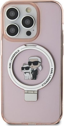 Attēls no Karl Lagerfeld Karl Lagerfeld KLHMP15SHMRSKCP iPhone 15 6.1" róowy/pink hardcase Ring Stand Karl&Choupettte MagSafe