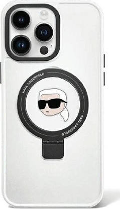 Attēls no Karl Lagerfeld Karl Lagerfeld KLHMP15SHMRSKHH iPhone 15 6.1" biay/white hardcase Ring Stand Karl Head MagSafe