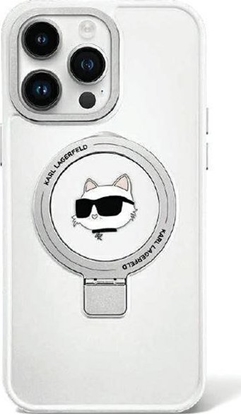 Attēls no Karl Lagerfeld Karl Lagerfeld KLHMP15XHMRSCHH iPhone 15 Pro Max 6.7" biay/white hardcase Ring Stand Choupette Head MagSafe