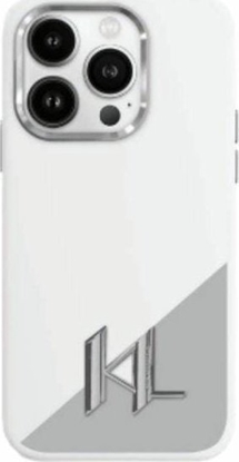 Attēls no Karl Lagerfeld Karl Lagerfeld KLHMP16SSCMKMPCH iPhone    16 6,1" biay/white hardcase Silicone Initial Metal Logo MagSafe