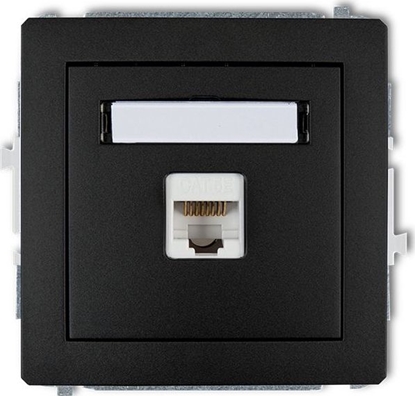 Attēls no Karlik DECO Gniazda komputerowe pojedyncze 1xRJ45, kat. 5e, 8-stykowy czarny mat 12DGK-1