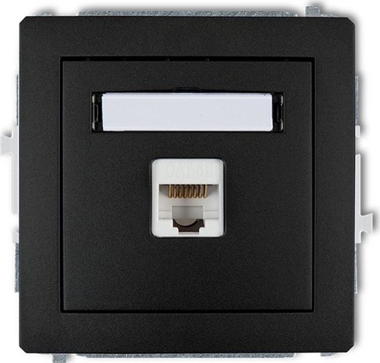 Picture of Karlik DECO Gniazda komputerowe pojedyncze 1xRJ45, kat. 5e, 8-stykowy czarny mat 12DGK-1