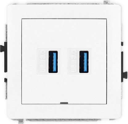 Изображение Karlik Gniazdo podwójne 2xUSB A-A 3.0 Karlik Deco DGUSBBO-6 bez pola opisowego biae