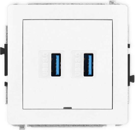 Изображение Karlik Gniazdo podwójne 2xUSB A-A 3.0 Karlik Deco DGUSBBO-6 bez pola opisowego biae