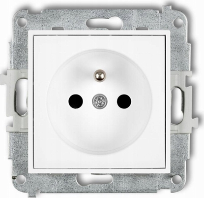 Attēls no Karlik Gniazdo pojedyncze Karlik Mini 25MGP-1zp z uziemieniem 2P+Z przesony torów prdowych biay mat