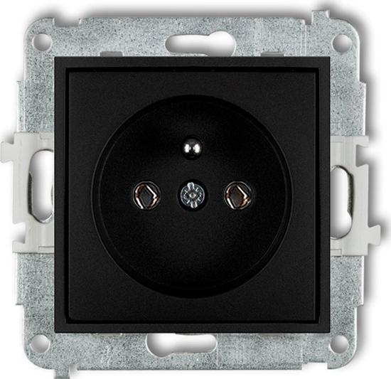 Picture of Karlik Gniazdo pojedyncze z uziemieniem Karlik Mini 12MGP-1Z czarny mat