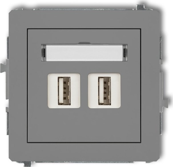 Picture of Karlik Gniazdo USB-AA Karlik Deco 27DGUSB-6 podwójne 3.0 szary mat