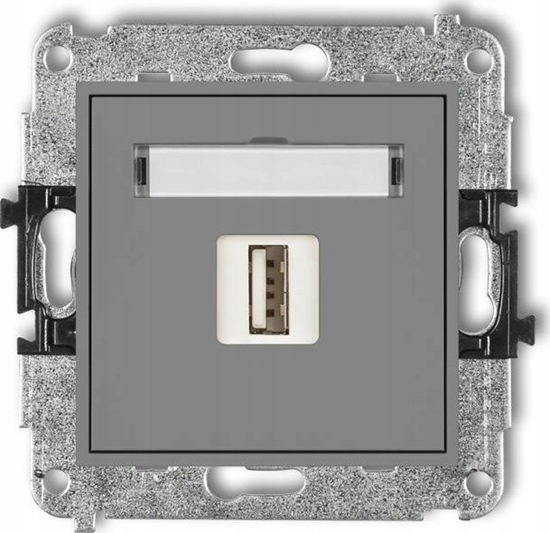 Picture of Karlik Gniazdo USB-AA Karlik Mini 27MGUSB-1 pojedyncze 2.0 szary mat