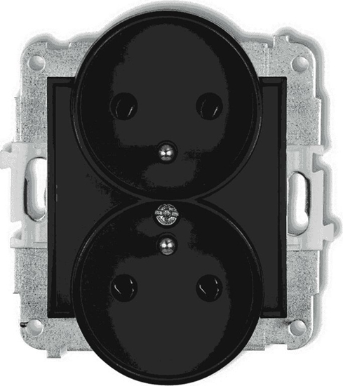 Picture of Karlik MINI Gniazdo podwójne z/u czarny mat 12MGPR-2z
