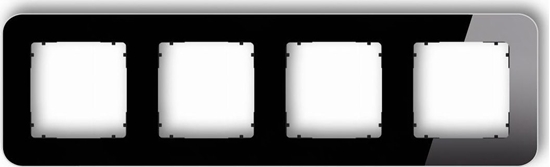 Picture of Karlik Ramka poczwórna Karlik Icon 12-12-IRSZ-4 uniwersalna zaokrglona efekt szka czarny mat