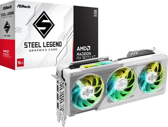 Изображение Karta graficzna ASRock Radeon RX 9070 XT Steel Legend 16GB GDDR6 (RX9070XT SL 16G)