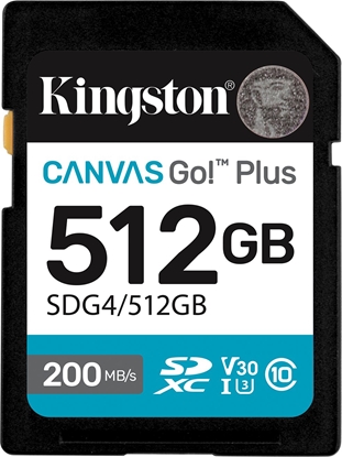 Picture of Karta Kingston Canvas Go! Plus (Gen4) SDXC 512 GB Class 10 UHS-I/U3 V30 (SDG4/512GB)