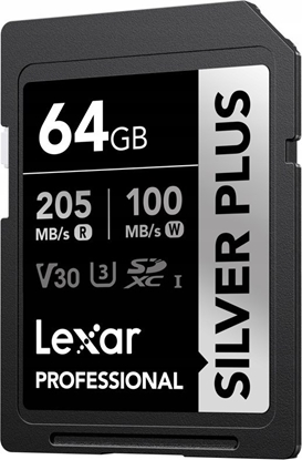 Picture of Karta Lexar Professional Silver Plus SDXC 64 GB Class 10 UHS-I/U3 V30 (LSDSIPL064G-BNNNG)