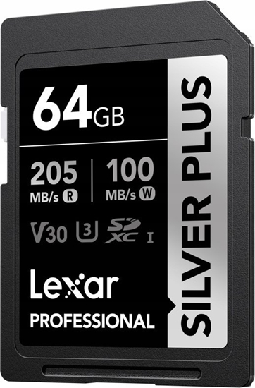 Picture of Karta Lexar Professional Silver Plus SDXC 64 GB Class 10 UHS-I/U3 V30 (LSDSIPL064G-BNNNG)