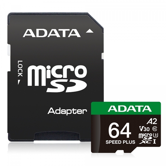 Picture of MEMORY MICRO SDXC 64GB UHS-I/UD64GUI3V30A2SP-RA1 ADATA
