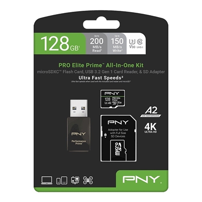 Изображение Karta pamięci microSDXC Elite Prime 128GB + adapter SD + czytnik USB-A