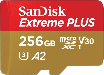 Attēls no Karta WD Extreme Plus MicroSDXC 256 GB Class 10 UHS-I/U3 A2 V30 (SDSQXBD-256G-GN6MA)
